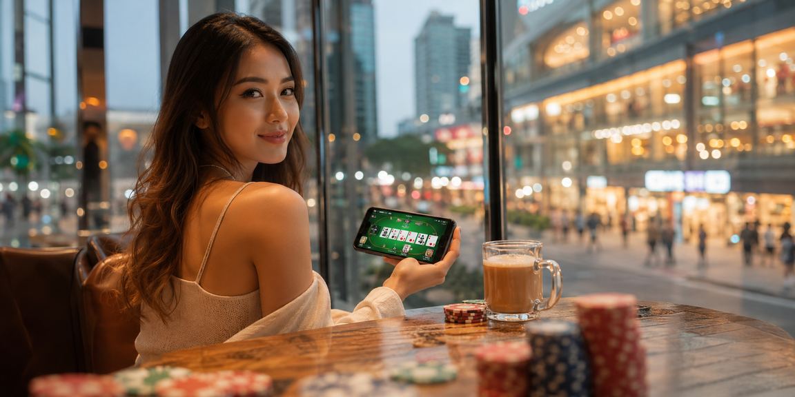 Pemain rummy di Johor Bahru menggunakan aplikasi mudah alih 4456